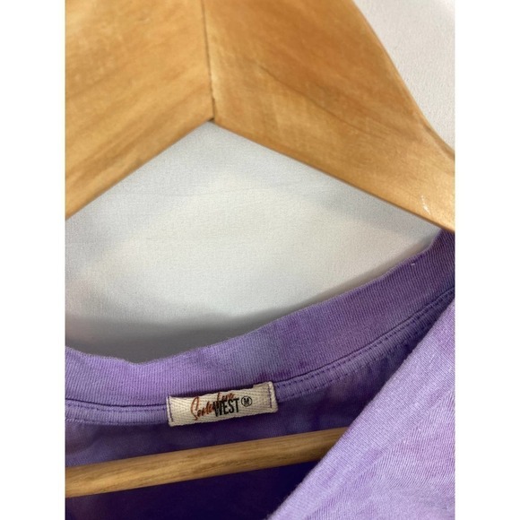 NWT Somewhere West Mineral Wash Ribbed Shoulder Tshirt - Picture 2 of 4